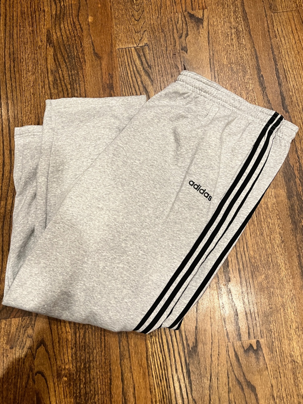 adidas Heather Gray Jogger Sweat Track Pants with Black Trim Sz 4XL